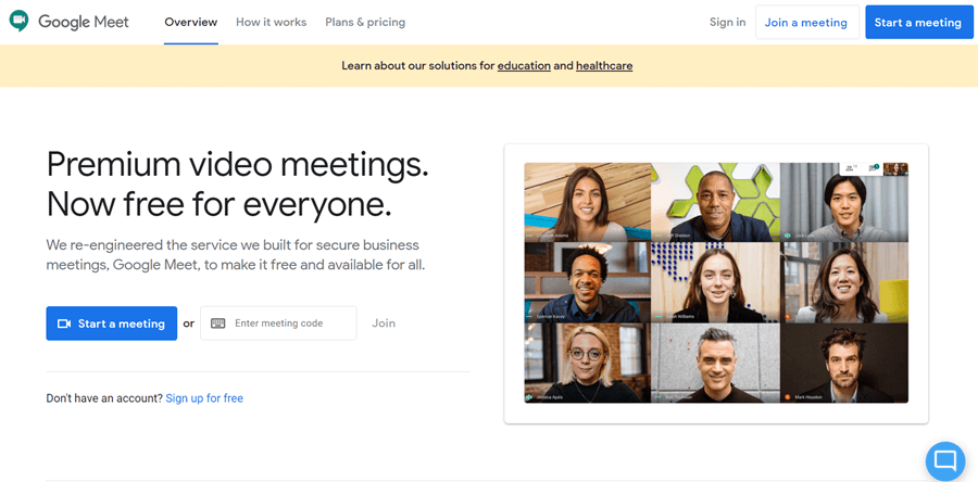 google meet webinar software